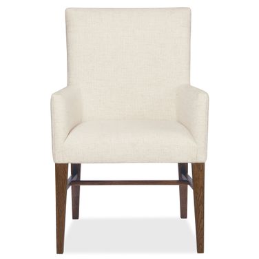 Driftwood Upholstered Arm Chair In Beige and Medium Wood
