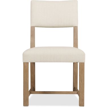 Driftwood Upholstered Side Chair In Beige and Light Wood