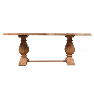 Dritto Live Edge Handmade Hardwood Rectangle Dining Table In Natural