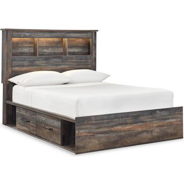 Drystan Multi Full Bookcase Panel Bed with Side Storage
