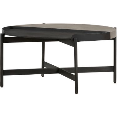 Dua Concrete and Metal Round Modern Coffee Table