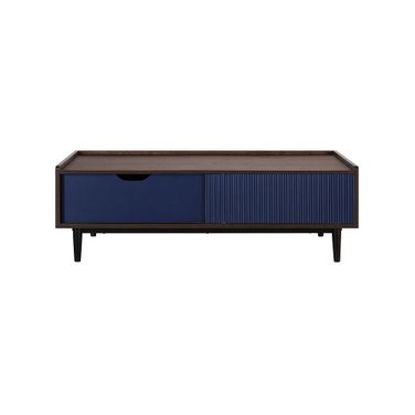 Duane Coffee Table In Dark Brown and Navy Blue