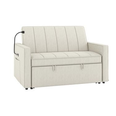Duane Upholstered Sleeper Sofa In White