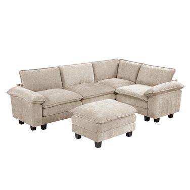 Dublin 5-Piece Modular Sectional with Ottoman In Taupe