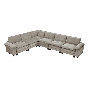 Dublin 6-Piece Modular Sectional In Gray