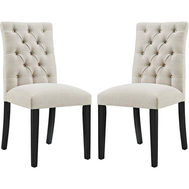 Duchess Beige Dining Chair Fabric Set of 2