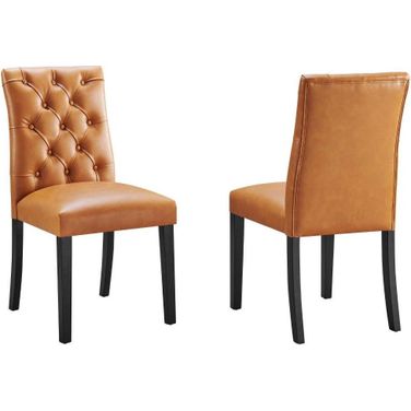 Duchess Dining Chair Vinyl Set of 2 In Tan