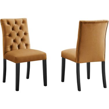 Duchess Performance Velvet Dining Chair Set Of 2 In Cognac