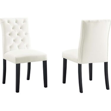 Duchess Performance Velvet Dining Chair Set Of 2 In White