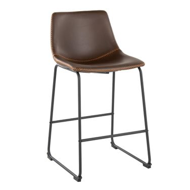 Duke 26 Inch Fixed Height Counter Stool In Espresso and Orange
