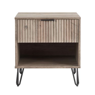 Dumbo Nightstand with 1 Drawer In Rustic Grey