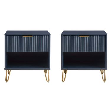 Dumbo Nightstand with 1 Drawer Set of 2 In Midnight Blue