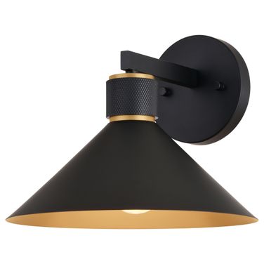 Dunbar 10 Inch Outdoor Wall Light In Matte Black and Gold
