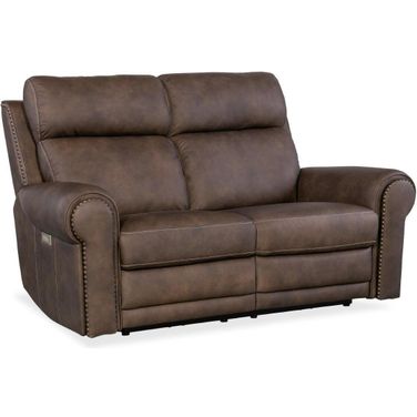 Duncan Power Loveseat with Power Headrest and Lumbar In Dark Brown