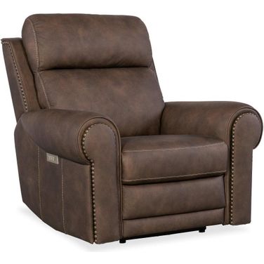 Duncan Power Recliner with Power Headrest and Lumbar In Dark Brown