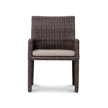 Dune Dining Arm Chair In Canvas Flax and Driftwood