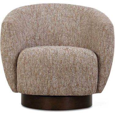Dunes Fabric Swivel Chair In Brown
