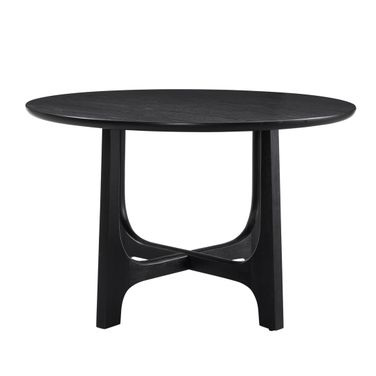 Dunnigan Round Dining Table In Matte Black