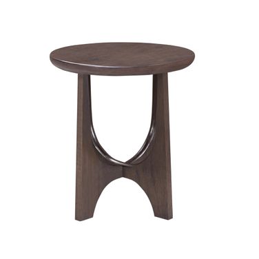 Dunnigan Round End Table In Antique Brown Oak