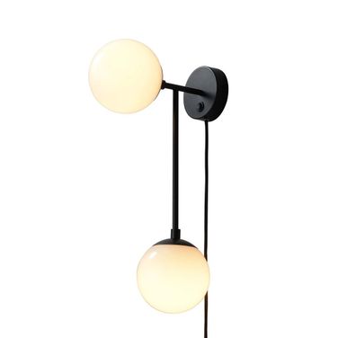 Duo Modern Contemporary Plug-in Wall Sconce In Matte Black