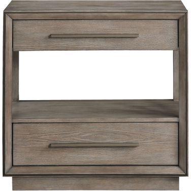 Durango 2-Drawer Nightstand Bedside Table In Taupe Oak