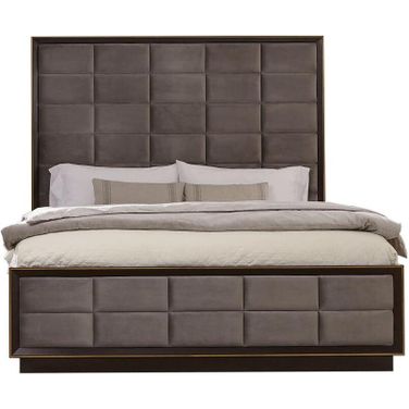 Durango Eastern King Upholstered Bed Smoked Peppercorn and Grey