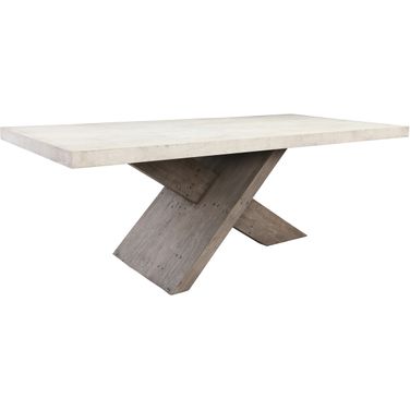 Durant 84 Inch Dining Table In Distressed Gray and Antique White