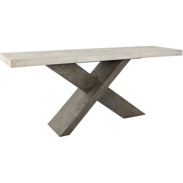 Durant Console Table In Distressed Gray and Antique White