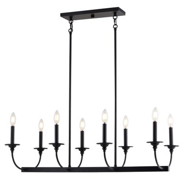 Durham 36 Inch 8 Light Linear Chandelier In Matte Black