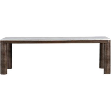 Durham Marble 4-Leg Modern Design 95 Inch Dining Table In Brown