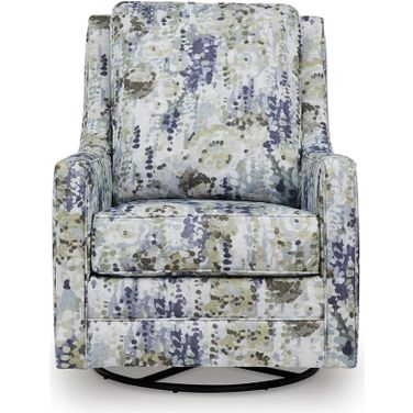 Dustinford Swivel Glider Accent Chair In Black and Gray