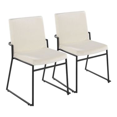 Dutchess Dining Chair Set of 2 In Black and Cream