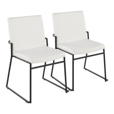 Dutchess Dining Chair Set of 2 In Black and White