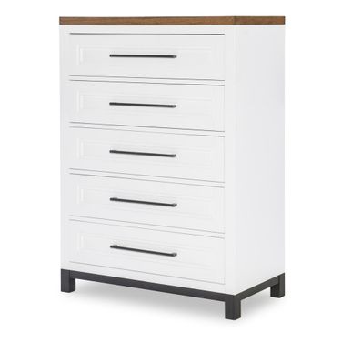 Dutton 5 Drawer Chest In Natural White