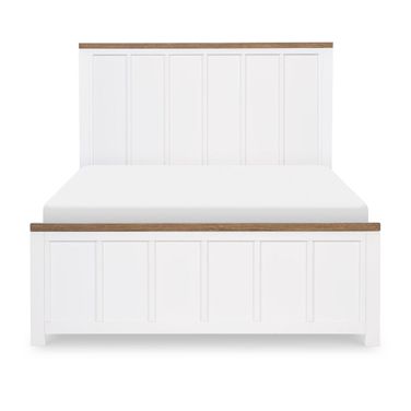 Dutton Complete Full Panel Bed In Natural White and Aged Black