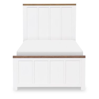 Dutton Complete Twin Panel Bed In Natural White and Aged Black
