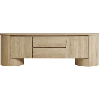 Duval 71 Inch Oval TV Cabinet In Light Oak