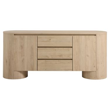 Duval 71 Inch Rounded Sideboard Storage Cabinet In Hickory Frost
