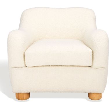 Dyanna Boucle Accent Chair In Ivory and Natural