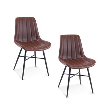 Dylan Side Chair Set of 2 In Brown and Black