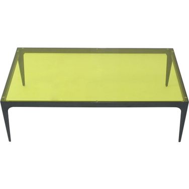 Dynasty Rectangular Yellow Glass Top Coffee Table