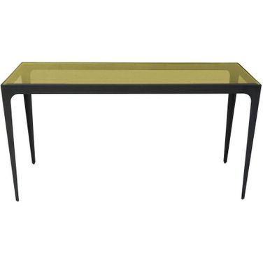 Dynasty Side Table With Yellow Glass Top