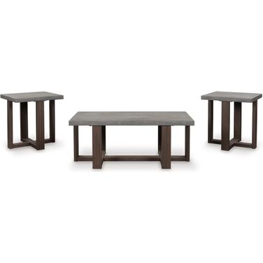Dynnford Table Set of 3 In Gray and Brown