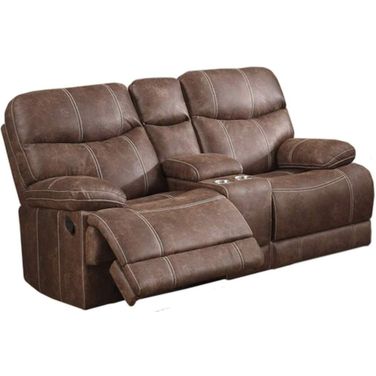 Earl Reclining Console Loveseat In Brown