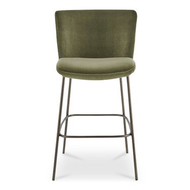 Early Bar Stool In Faux Green Mohair