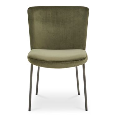 Early Dining Chair Set of 2 In Faux Green Mohair