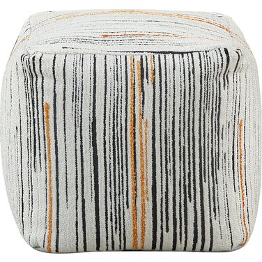 Easley Pouf In Black and Orange