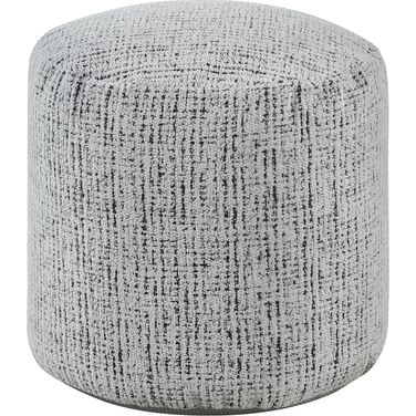 Easley Pouf In Black and White