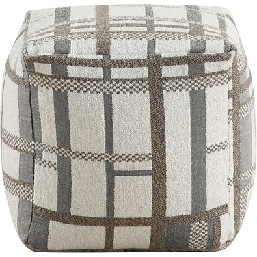 Easley Pouf In Black and White