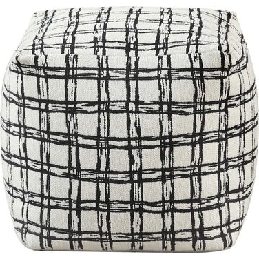 Easley Pouf In Black and White